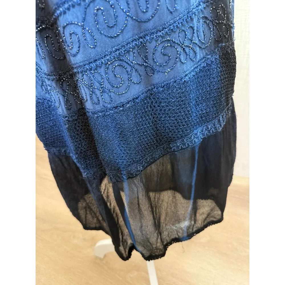 Fashion Terminal Dress Halter Smocked Boho Fairy Festival Embroidered Beachy SM - Picture 4 of 16